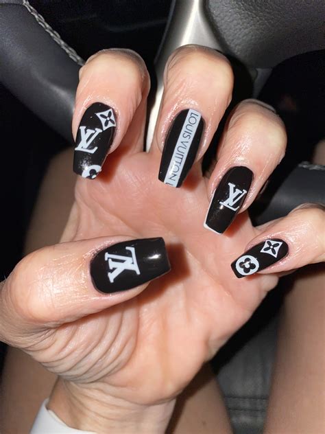 black and white louis vuitton nails